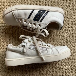 Toddler’s Geox White Sneakers with Black Accents